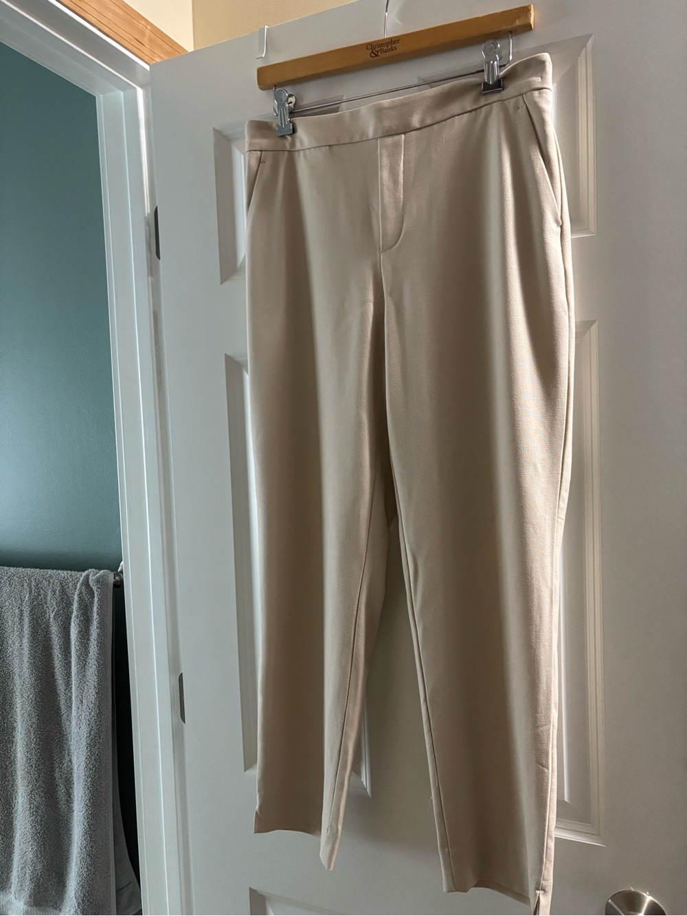 Banana Republic Straight Leg Trousers in Neutral Beige Hayden